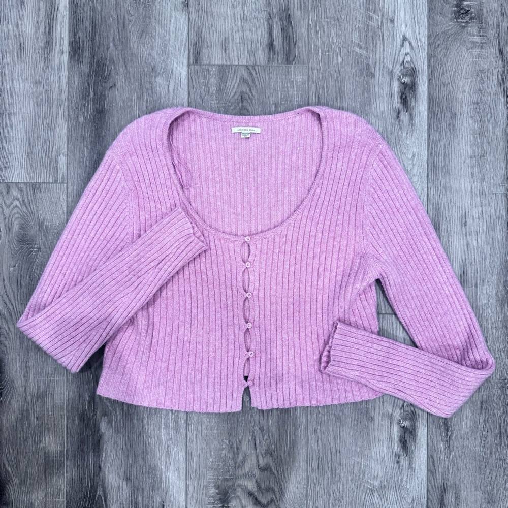 American Eagle Outfitters Purple Cardigan Sweater